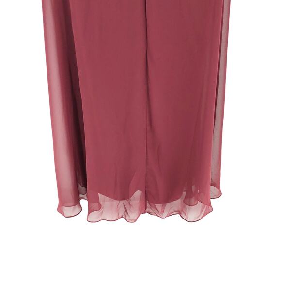 Dessy Collection Womens Halter Gown 2 Red Cabernet Maxi Dress Open Back NWOT - Picture 9 of 13